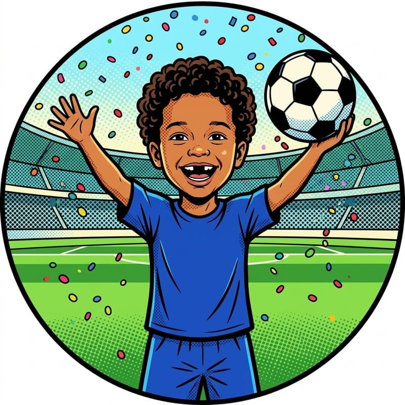 Fußball-Motiv im Stil Pop-Art