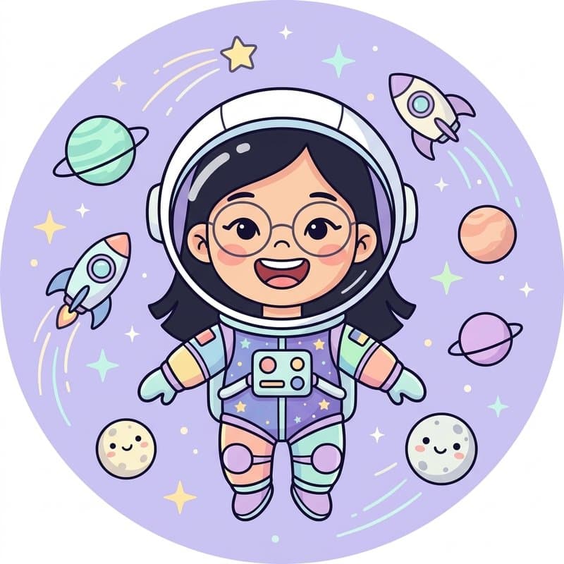 Beispielmotiv „Astronauten-Abenteuer“ als runder Tortenaufleger